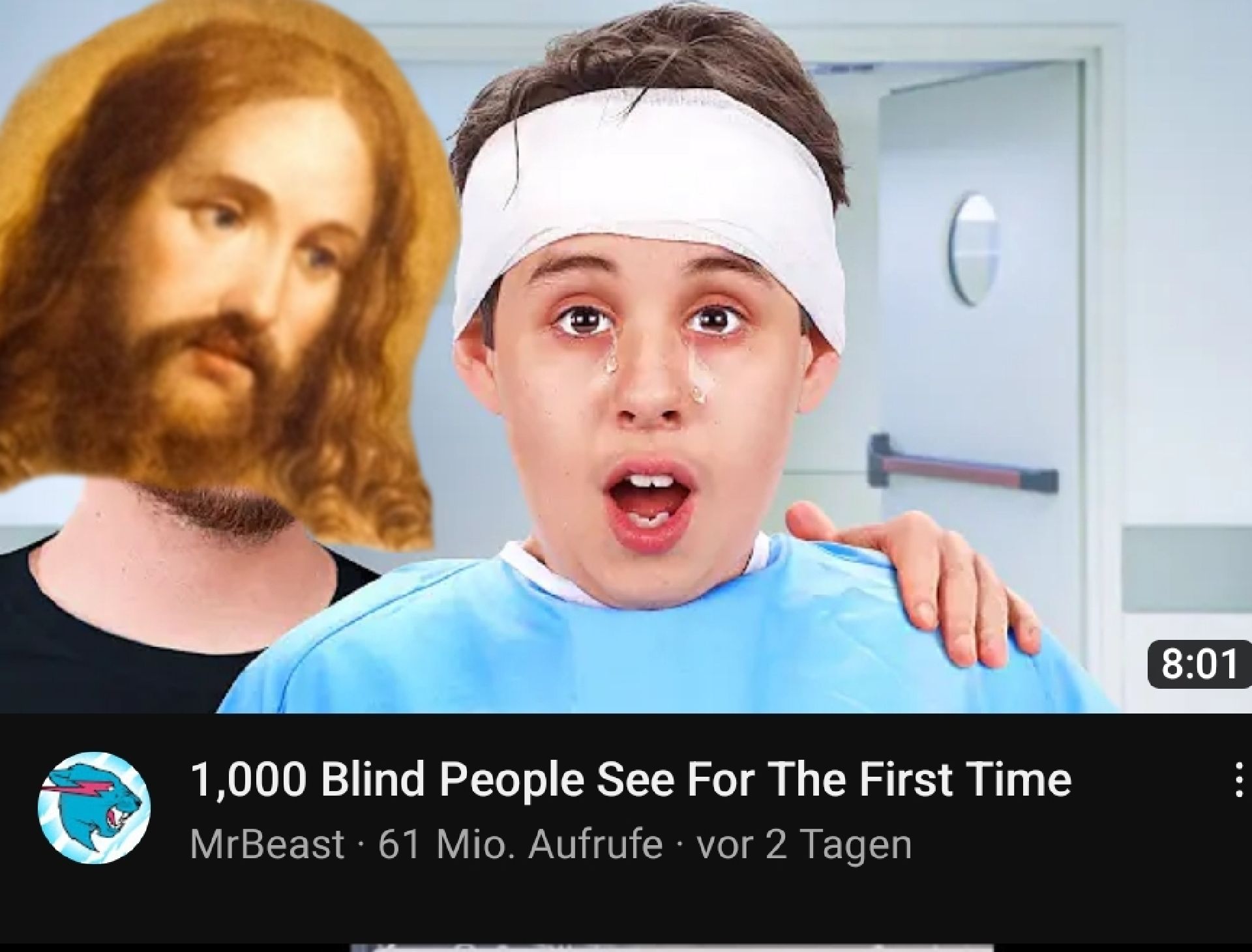 1,000 Blind People See For The First Time
MrBeast 61 Mio. Aufrufe vor 2 Tagen
●
•
8:01