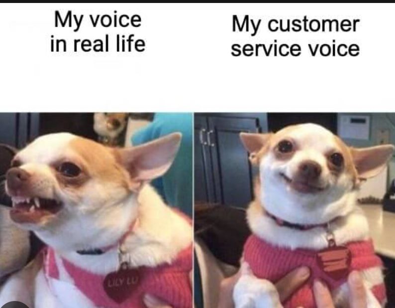 My voice
in real life
My customer
service voice