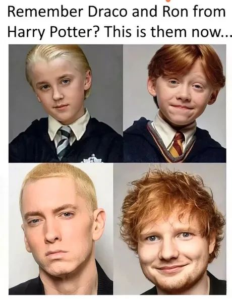 Remember Draco and Ron from
Harry Potter? This is them now...